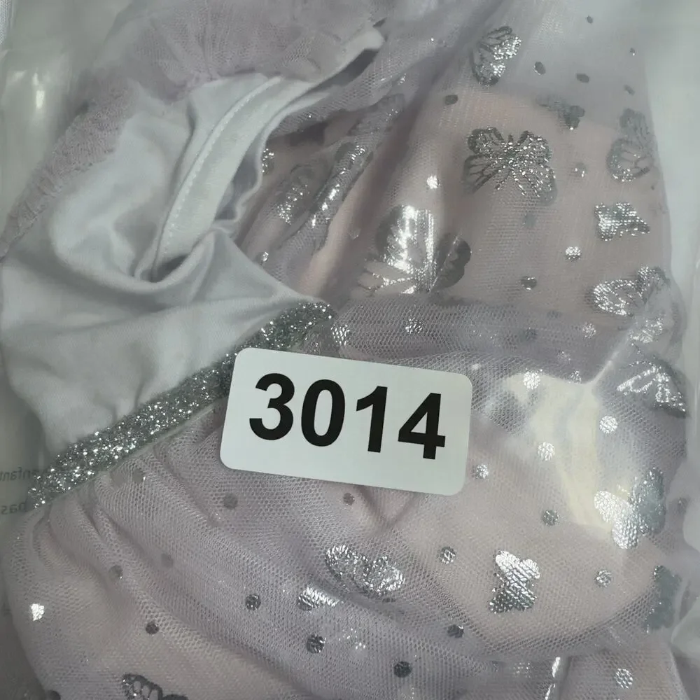 Little Lass Tutu Ballerina Dress Baby Girl Size 12 M Orchid Hush Silver Sequin